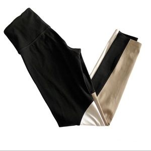 Athleta Leggings Women’s XXS Colorblocked Black Brown Neutral Athlesure Workout